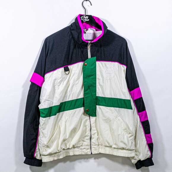 Prince Crest Color Block Windbreaker Zip Jacket Large VTG 90s Tennis Sports - Picture 1 of 10